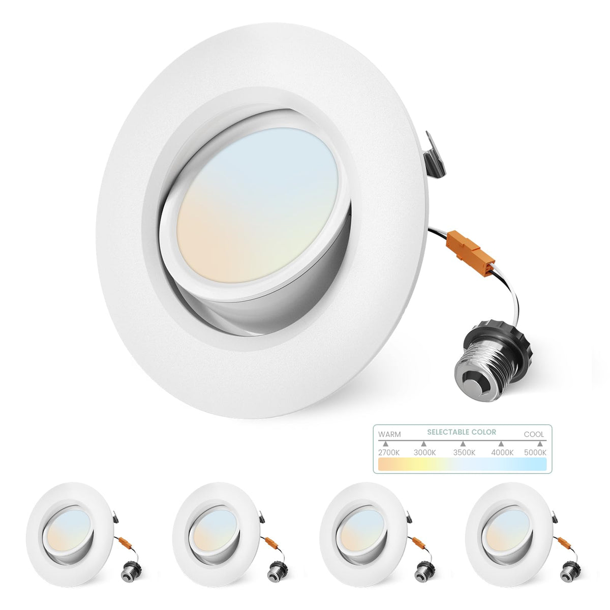 4 Inch Gimbal Led Recessed Lighting Retrofit 4 Pack