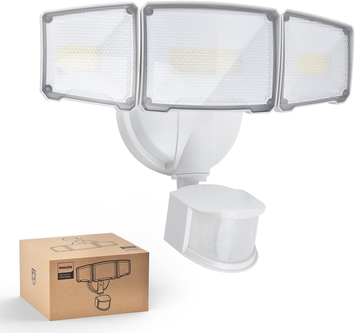 72W 7400LM LED Security Lights w/PIR Motion Sensor Outdoor, 5000K Daylight Dusk to Dawn Aluminum Flood Light, 3
