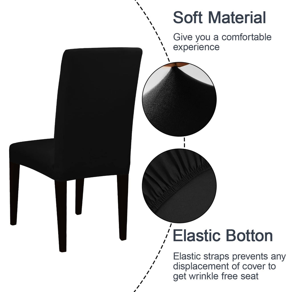 Dining Chair Covers Set of 6, High Stretch Removable Washable Dining Room Chair Covers, Kitchen Chair Cover Party Hotel