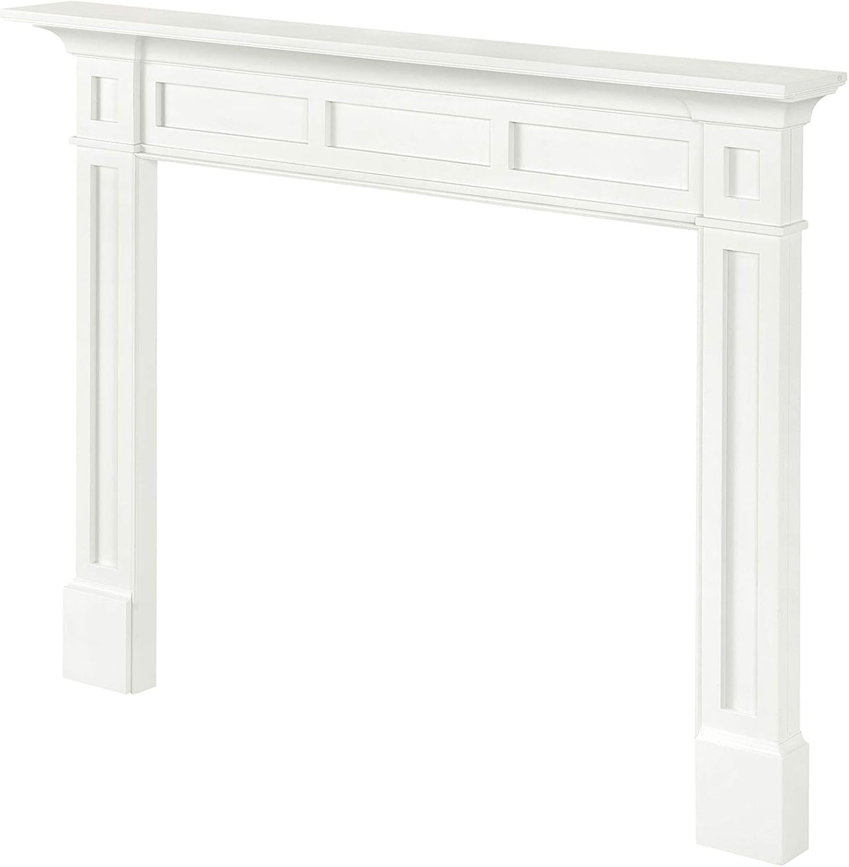 Furniture for Your Fireplace, Premium Grade A MDF Mantel Surround, Crisp White Paint, Interior Opening 48"