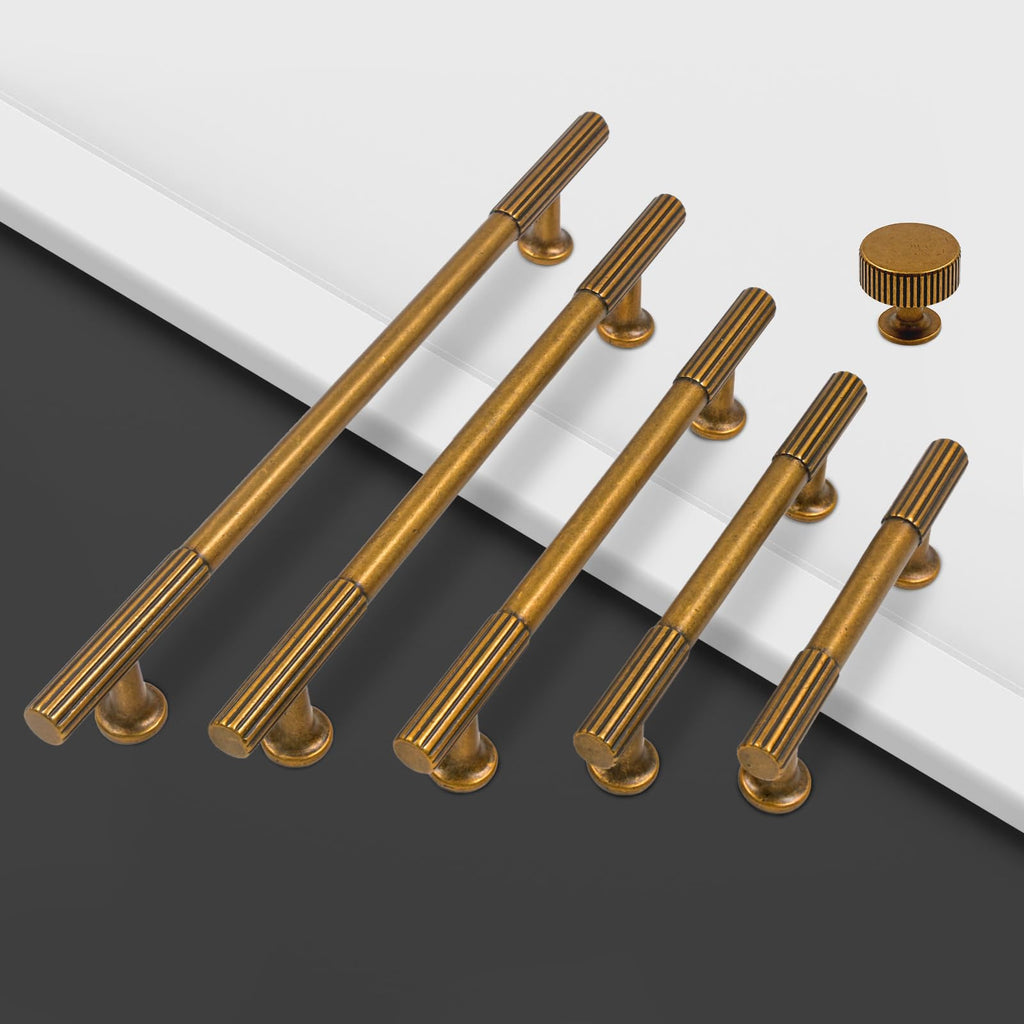 10 Pack Antique Brass Cabinet Pulls 7.5"