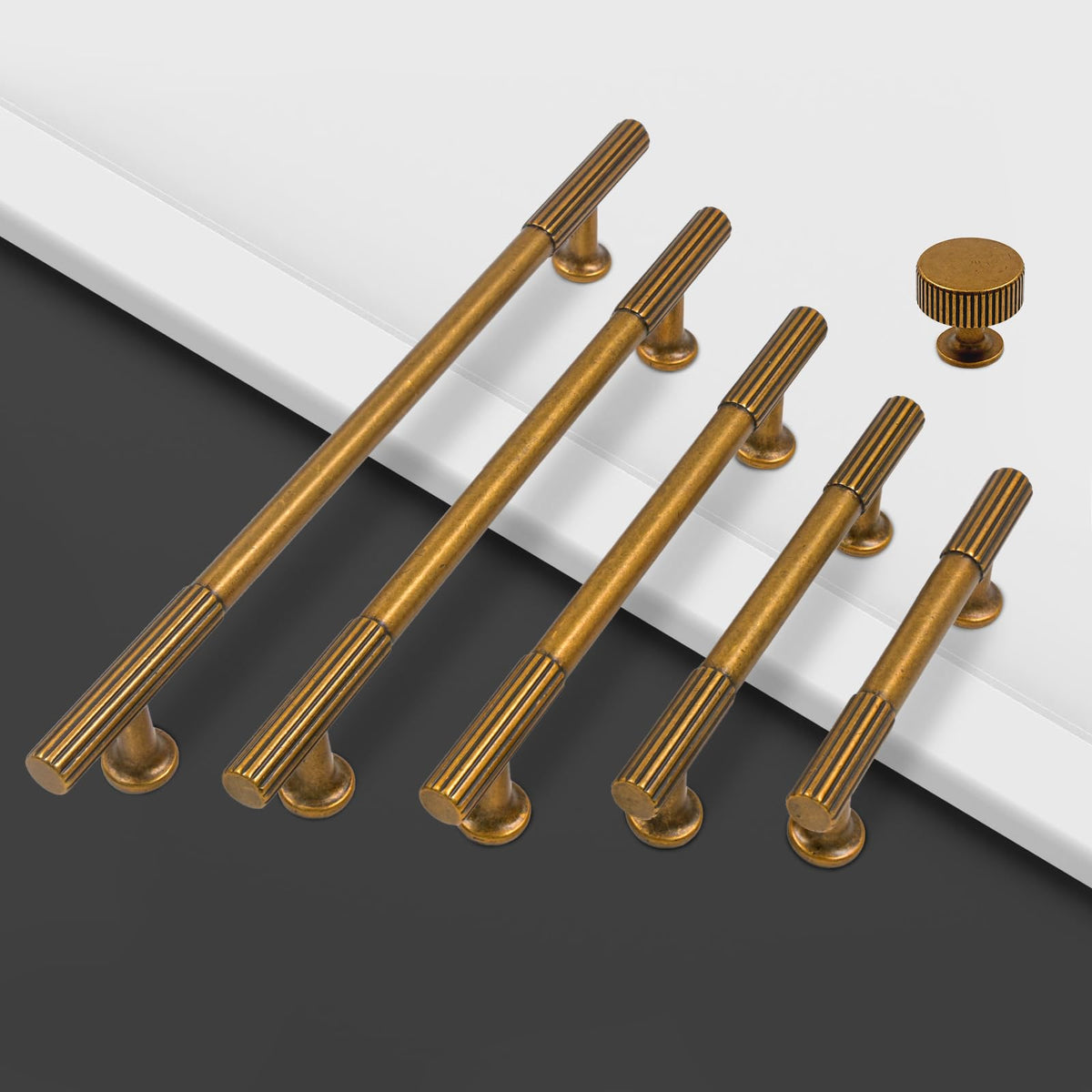 10 Pack Antique Brass Cabinet Pulls 7.5"