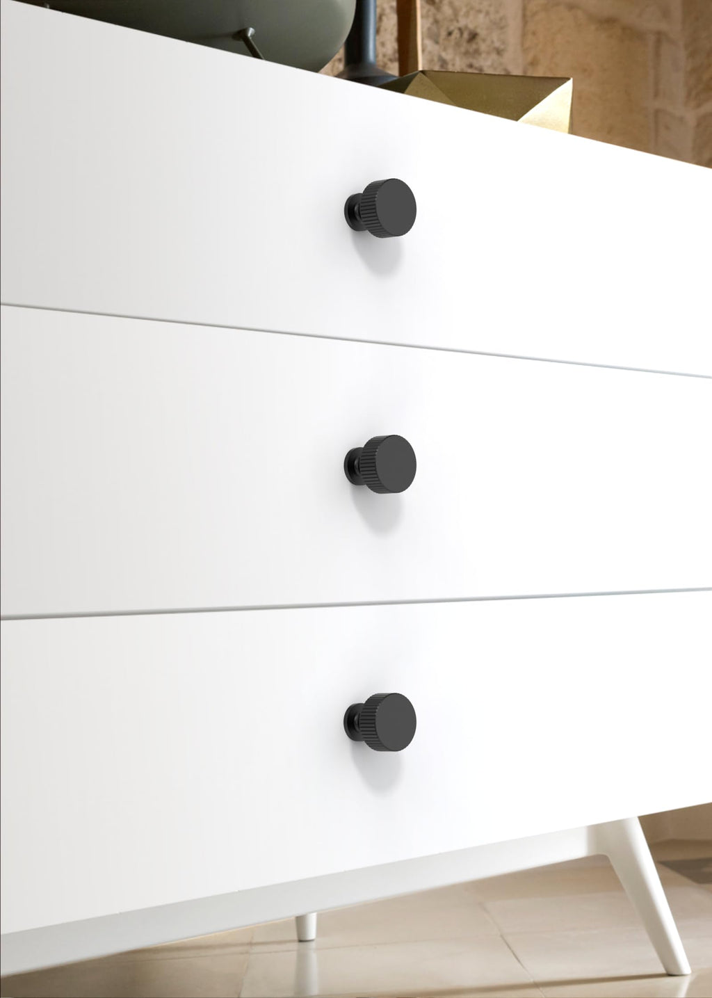 30 Pack Matte Black Cabinet Knobs 1-1/10 Inch(28mm) Single Hole Cabinet Pulls Round Kitchen Cabinet Knobs Drawer Knobs