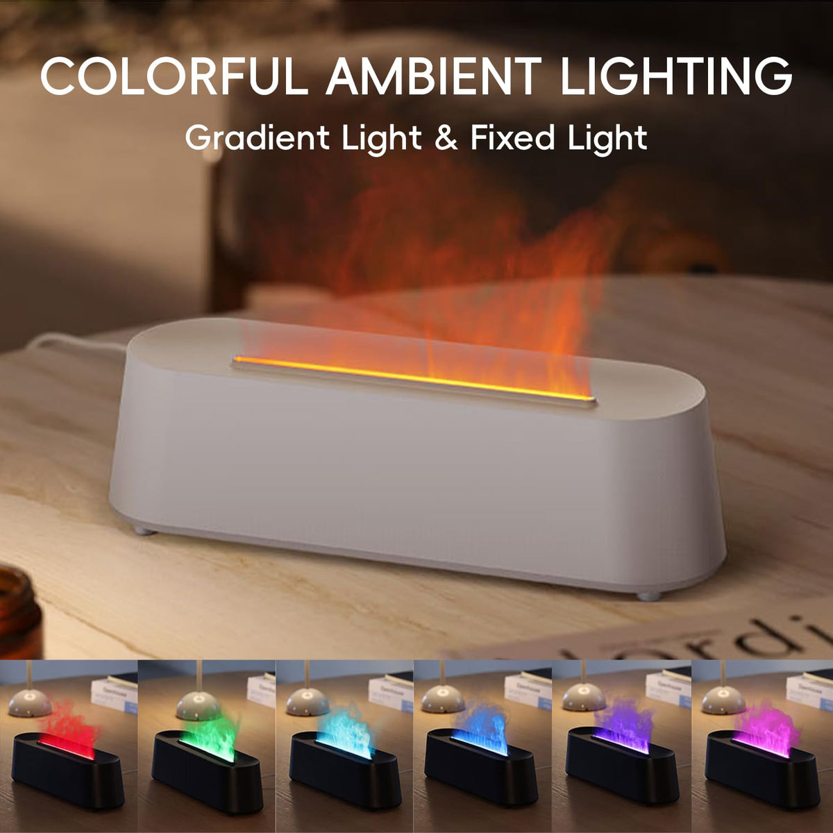 Essential Oil Diffuser, Fireplace Flame Fire Oil Diffuser, 250ml Cool Mist Aromatherapy Humidifier, Scent Diffuser