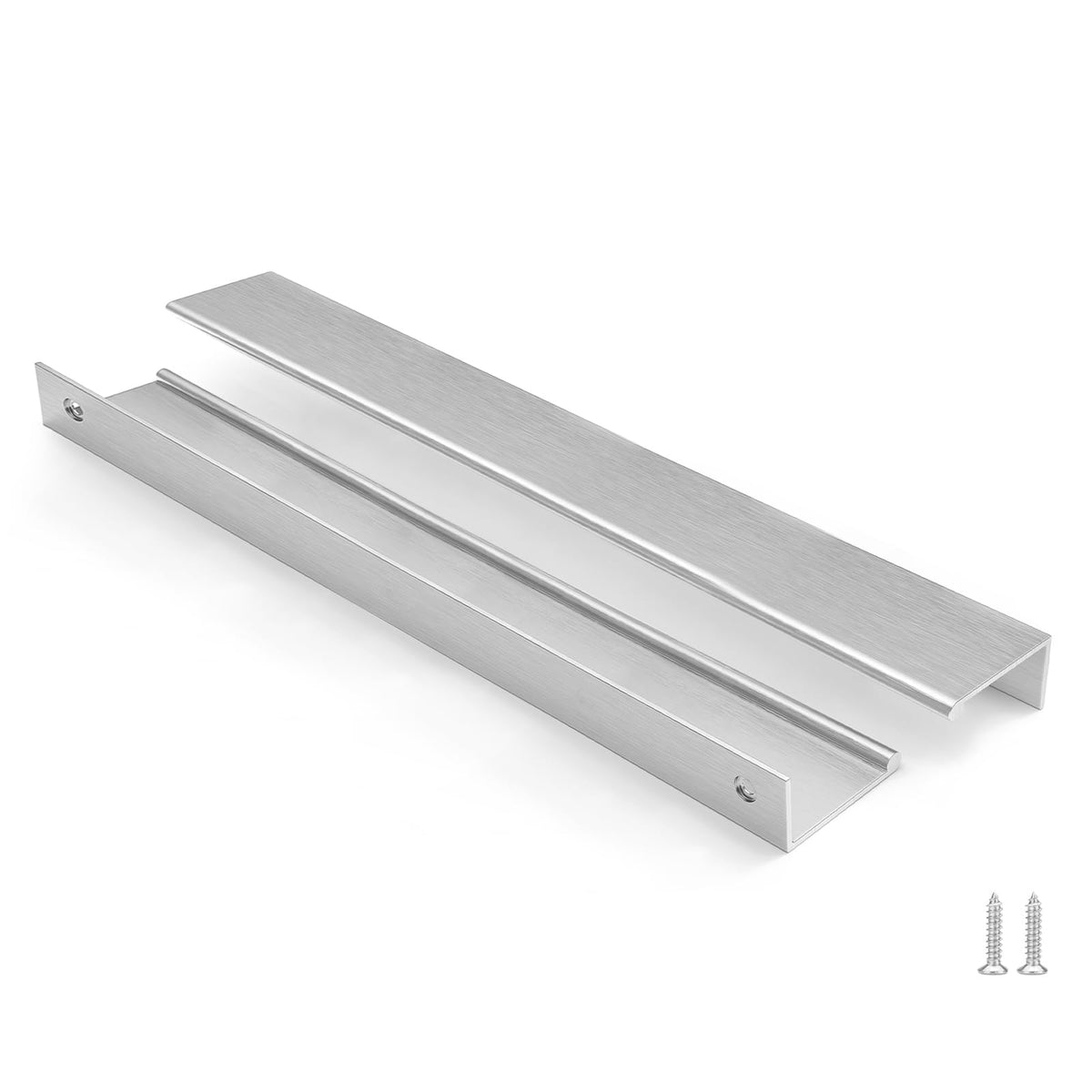 Drawer Handles Brushed Nickel Cabinet Pulls 10 inch 10 Pack, Finger Pulls for Cabinet Edge Pulls, Aluminum Alloy