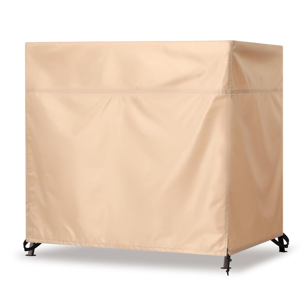 Outdoor 3 Triple Seater Hammock Patio Swing Chair Cover, Water-Resistant, All Weather Protection, Beige Color