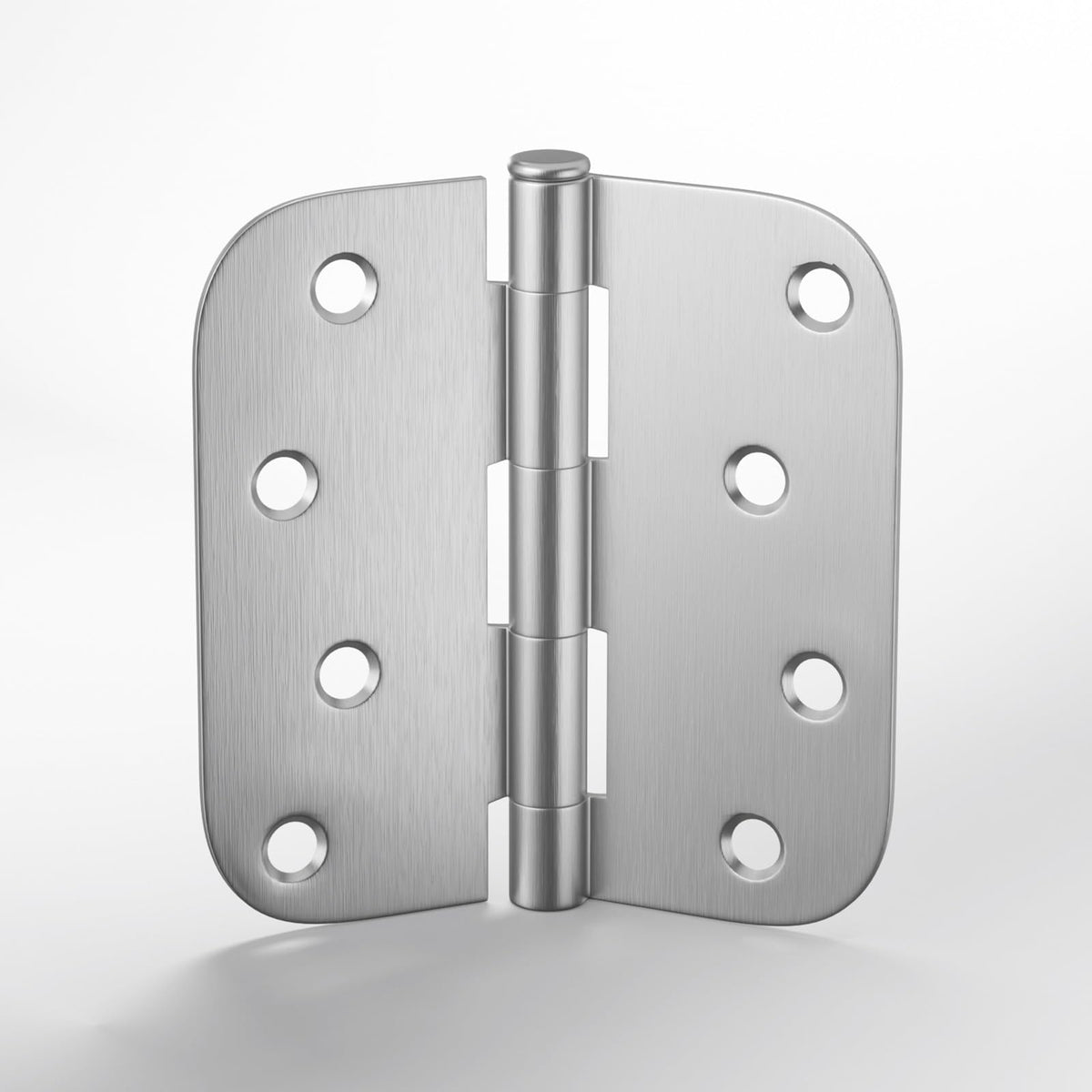 4 inch Brushed Nickel 12 Pack Door Hinges, 5/8" Radius Corners