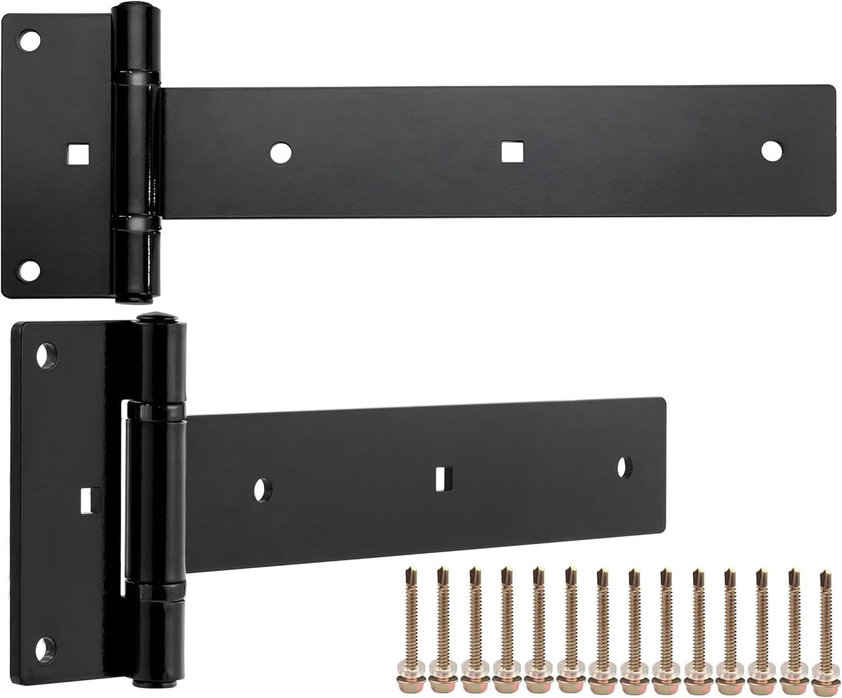 12 Inch Heavy Duty T Strap Hinges, Thickened Solid Steel