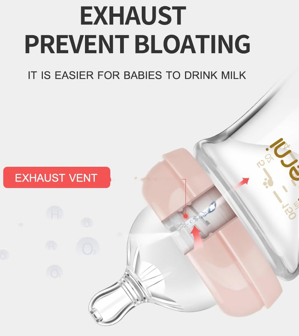 Glass Baby Bottles, Anti Colic Breastfeeding Bottle with Natural Response Nipple for Newborn Preemie 0+ Month, BPA