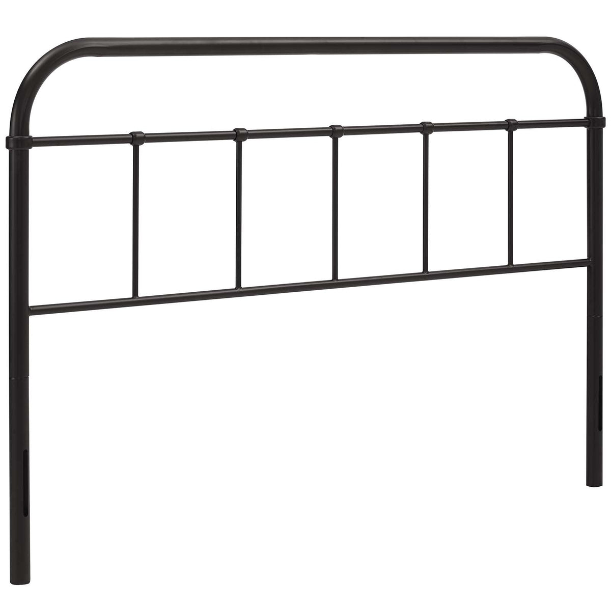 Serena Rustic Farmhouse Style Steel Metal Headboard Size in Brown