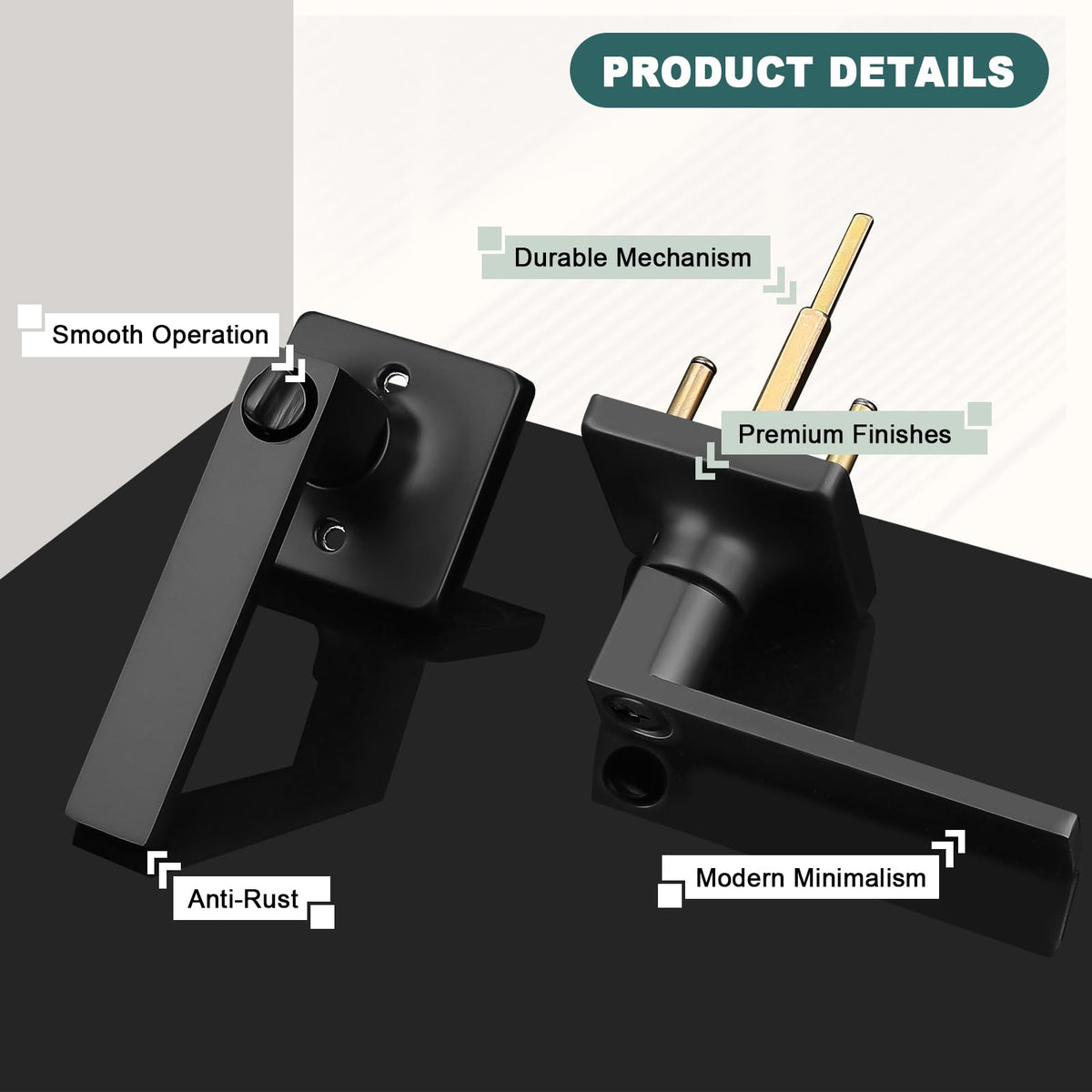 Keyed Alike Entry Door Handles with Lock and Keys, Matte Black Entry Door Lock Sets for Exterior & Interior Doors