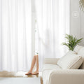 Non-See-Through White Privacy Sheer Curtains, 52 X 96 Inches Long