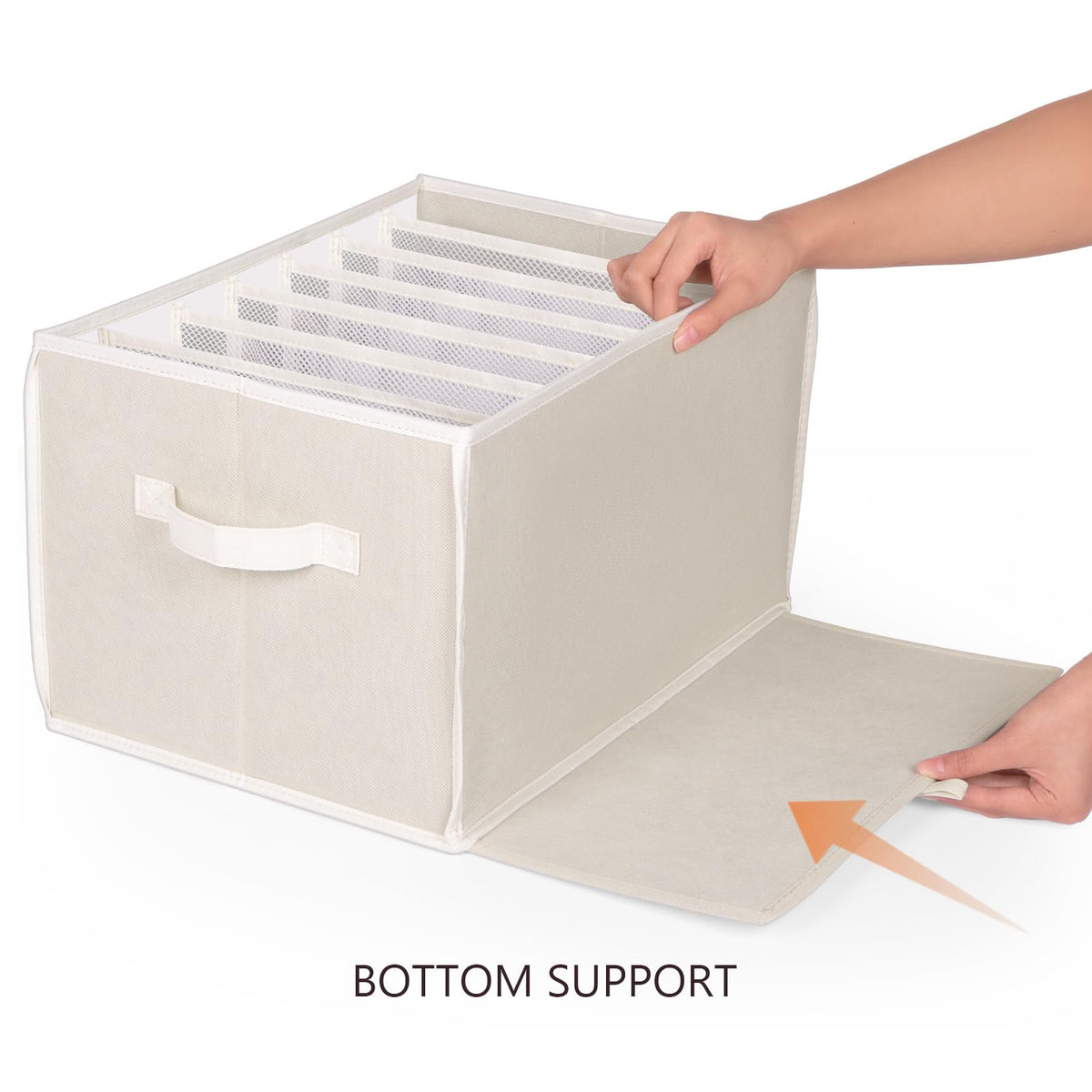 Pants Organizer for Closet Closet Drawer Organizer, Beige, 6 Pack