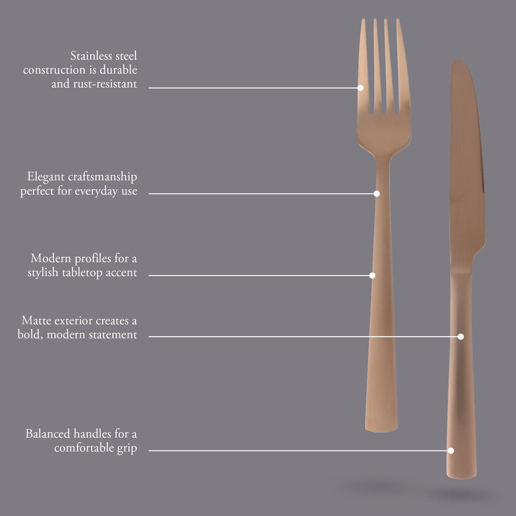 Elite Earlston 20-Piece Flatware Silverware Set - Stainless Steel Utensils - Forks, Spoons, Knives - Service for 4