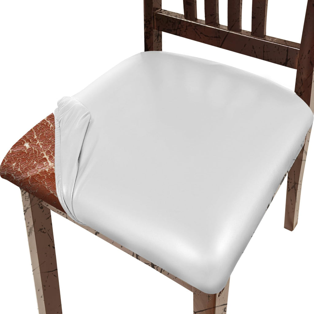 Pu Leather Dining Chair Seat Covers Set of 6, Waterproof Dining Seat Covers Stretch Chair Covers for Dining