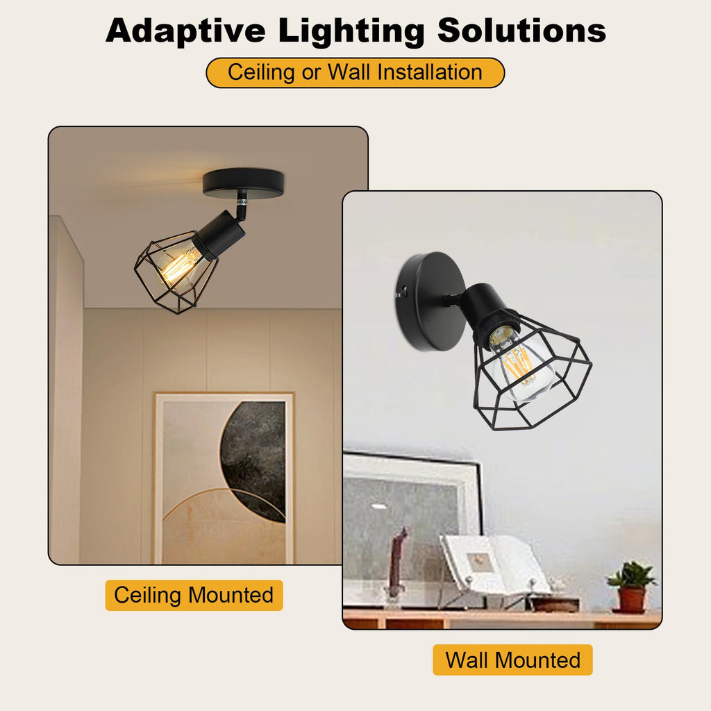 LED Track Lighting Fixture, 1-Light Adjustable Spot Light Black, E26