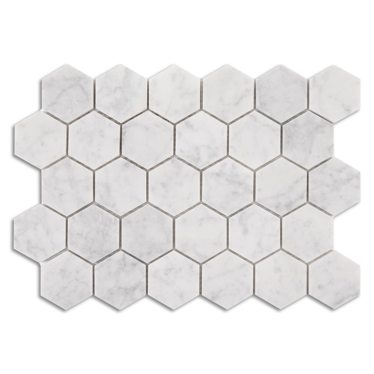 Carrara White Marble Stone 2 Inch Hexagon Italian Bianco Carrera Marble Mosaic Tile Wall Bathroom Shower Floor (5