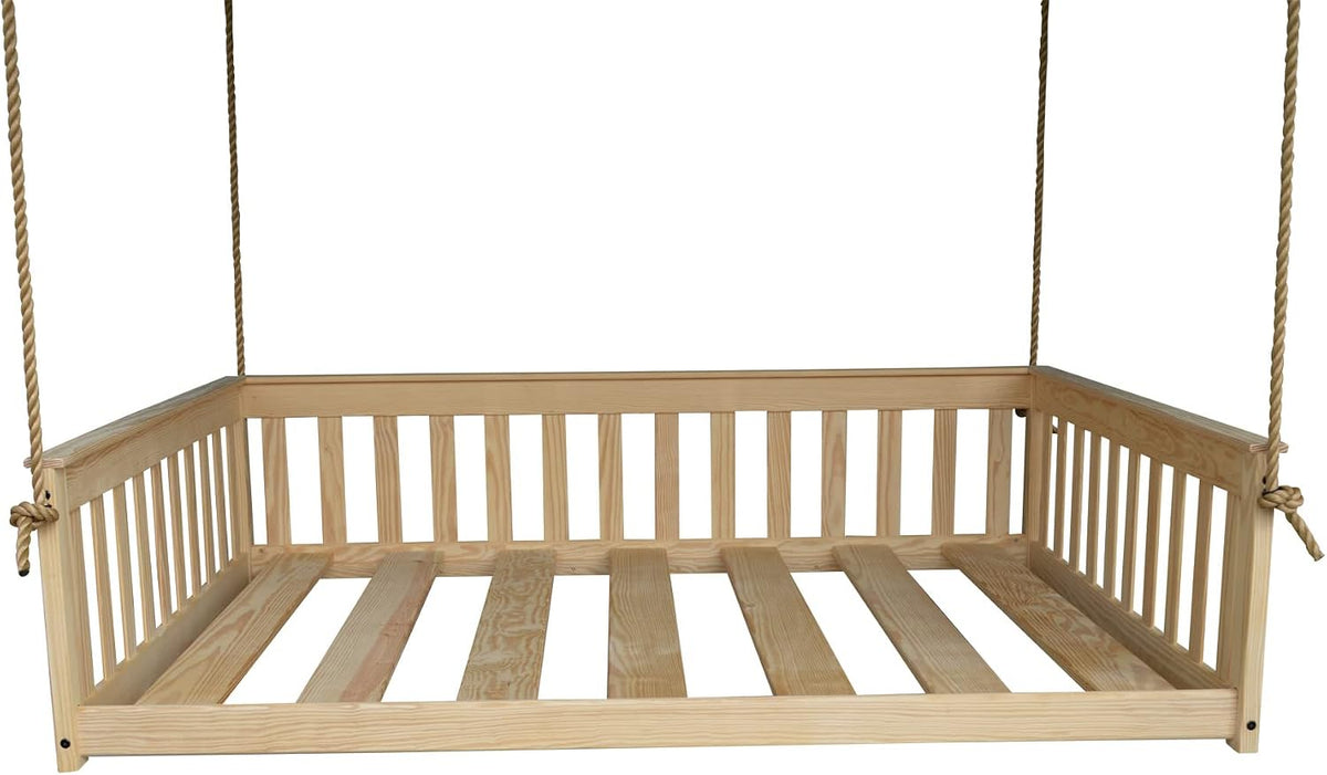 VersaLoft Amish-Made Pine Full Mission Swingbed with Rope, Unfinished