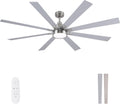 72" Ceiling Fan with LED Light and Remote - Brushed Nickel / Walnut