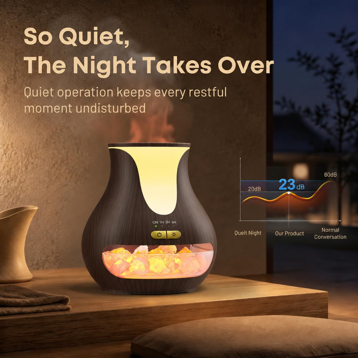 Essential Oil Diffuser, Flame Diffuser with Himalayan Salt