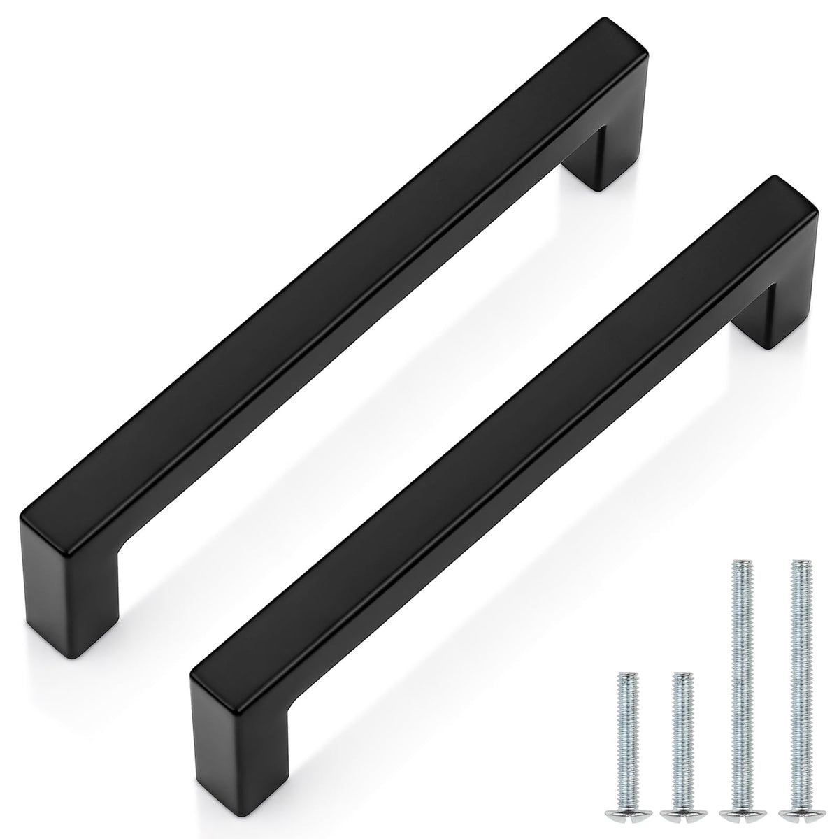 12 Pack 5 Inch (128mm) Hole Center Cabinet Handles Stainless Steel Kitchen Drawer Pulls Square Bar Cabinet Hardware