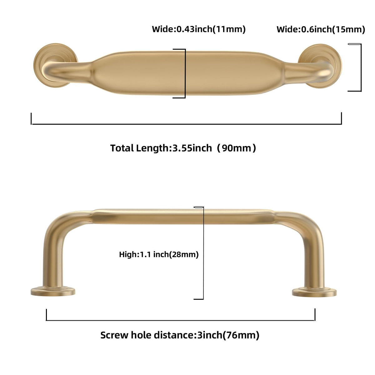 10 Pack 3 inch Champagne Bronze Kitchen Cabinet Handles