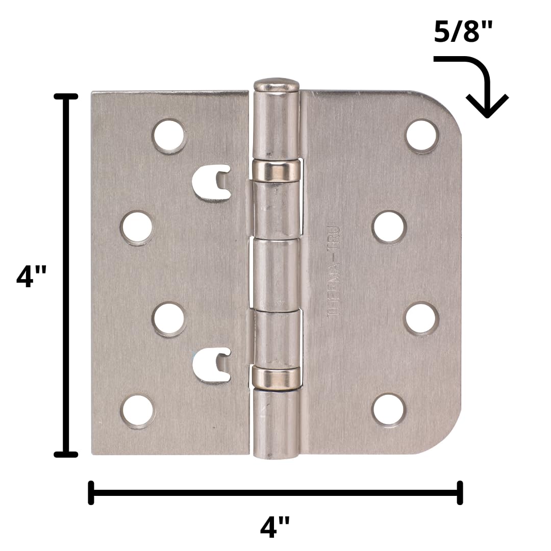 4"" x 5/8"" Self Aligning Universal Ball Bearing Door Hinge (3, Satin Nickel), HGBBL5