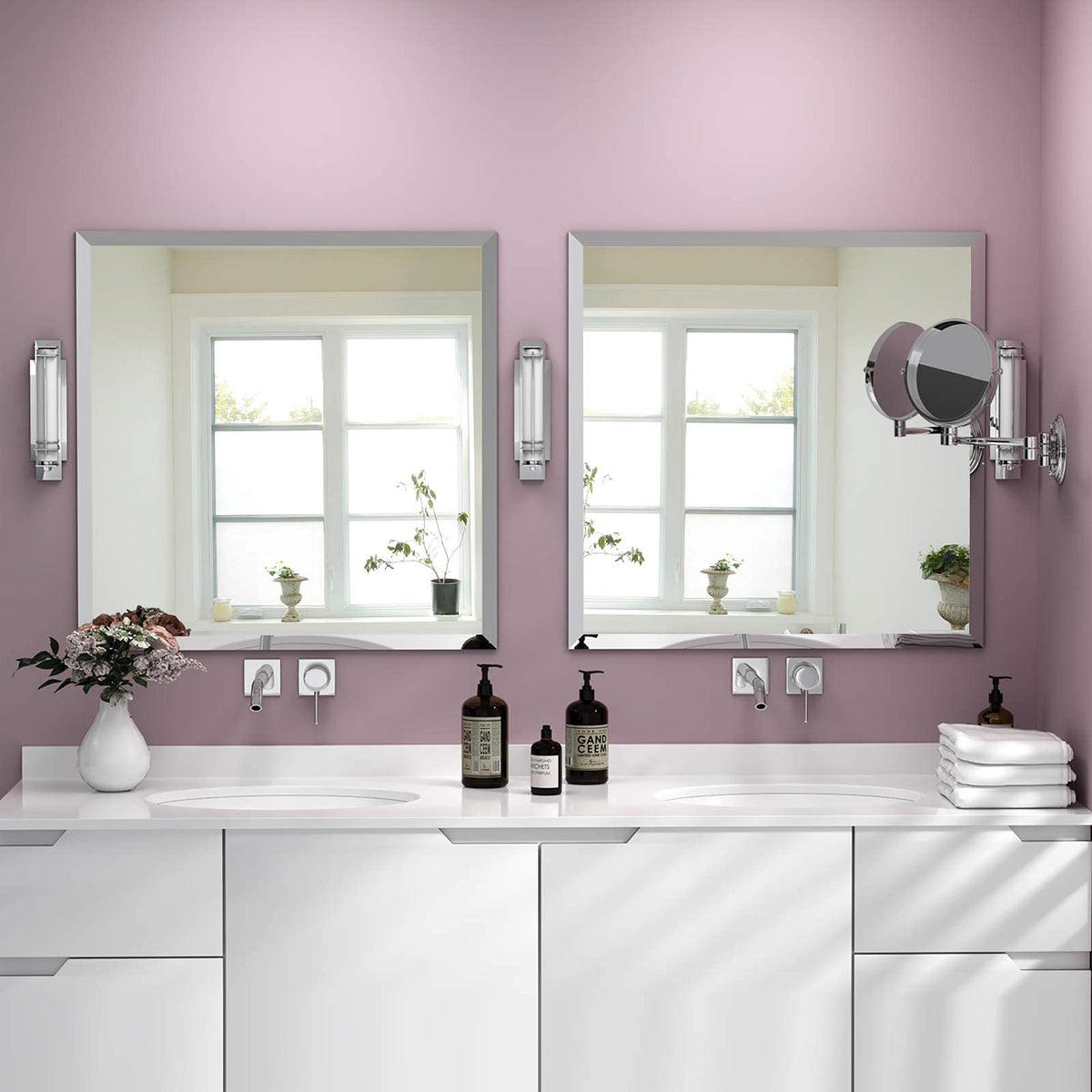 24x24 Frameless Square Bathroom Mirror