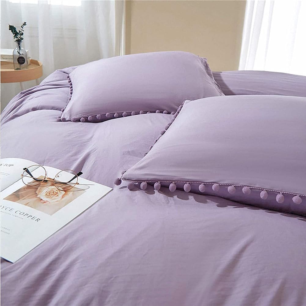 Lavender Boho Duvet Cover Set Full Size, 3 Piece, 80x90 Inch