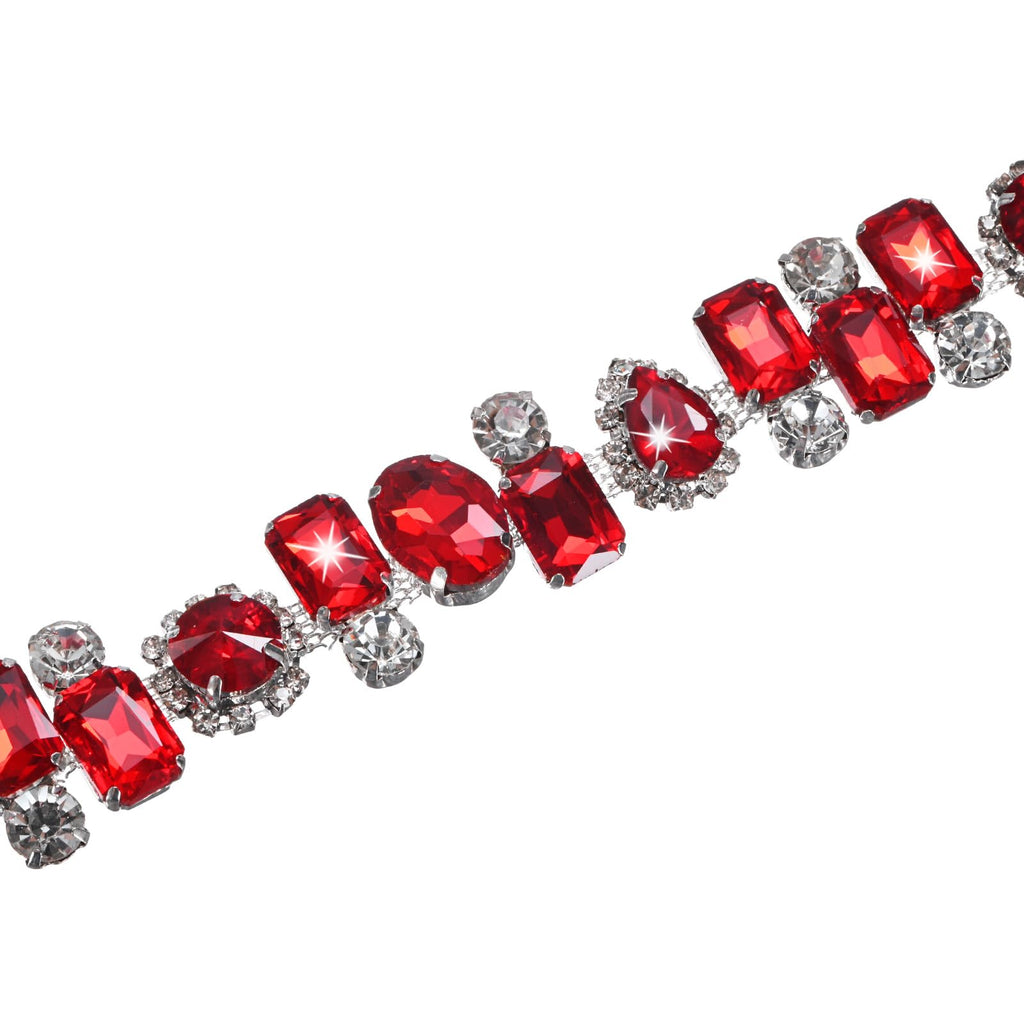 Crystal Rhinestone Chain Trim, 1 Yard Crystal Applique Strips String, Bling Shiny Crystal Chain Applique