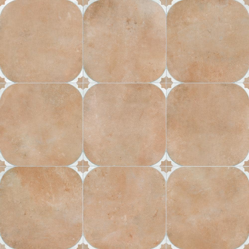 Tetuan Cotto 17-3/8" x 17-3/8" Porcelain Floor and Wall Tile