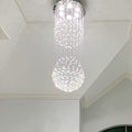 Contemporary Double-Sphere Raindrop Crystal Chandelier for Dining and Living