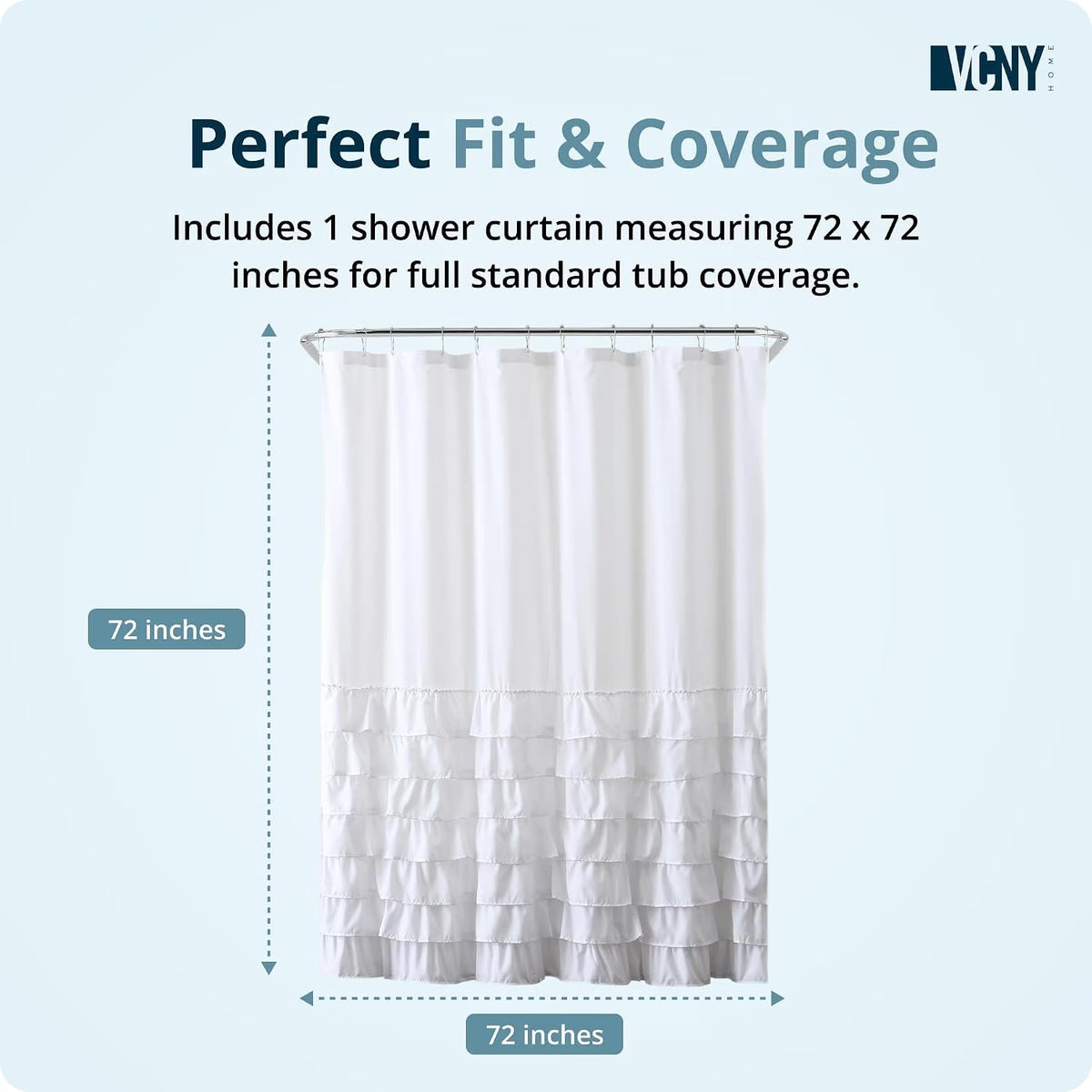 Melanie Ruffled Tier, White, 72 x 72 in