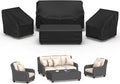Patio Furniture Covers, 4 Piece Outdoor Furniture Cover Waterproof includ Ourdoor Sofa Cover, 2 Chair Covers, Coffee