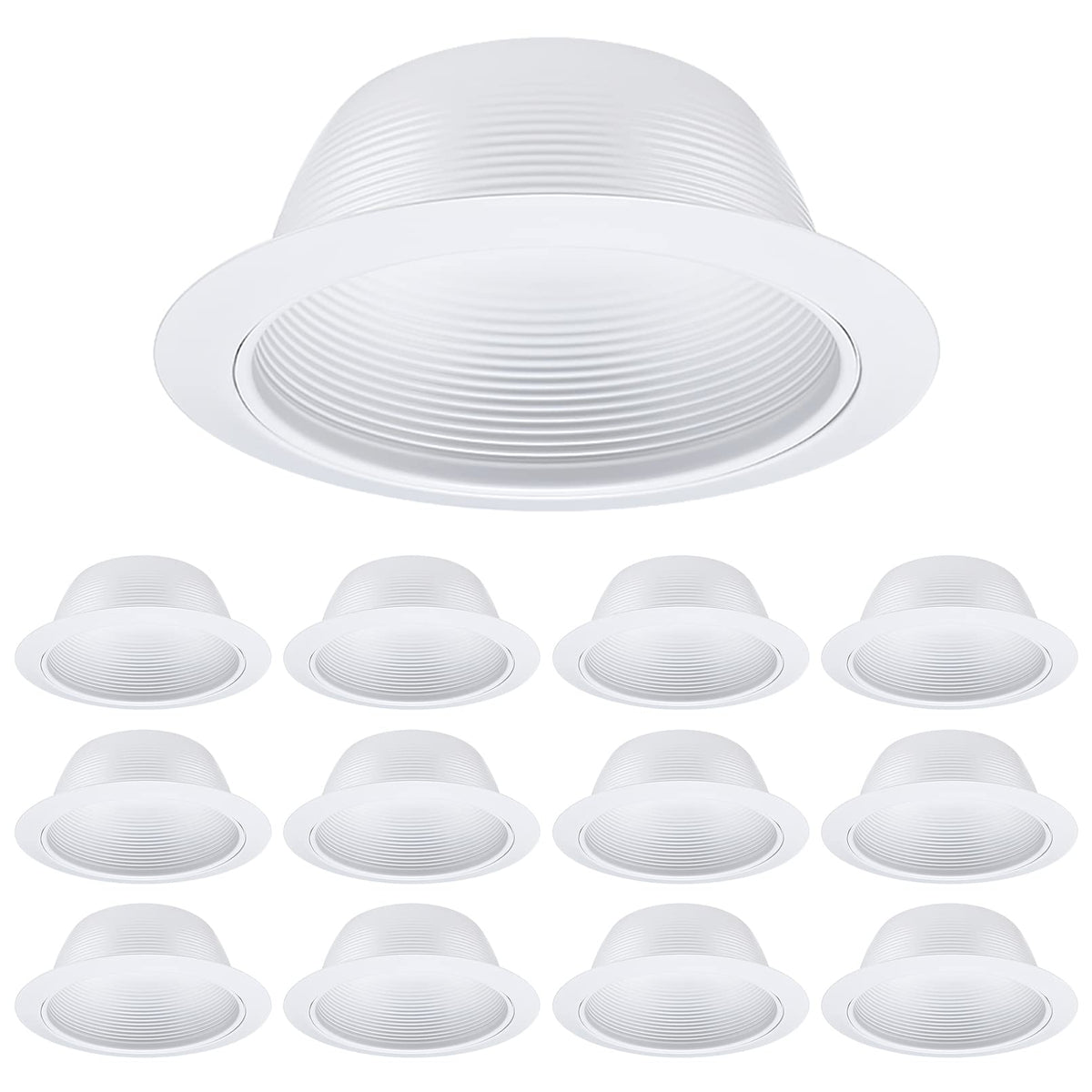 6 Inch Recessed Light Trim, White