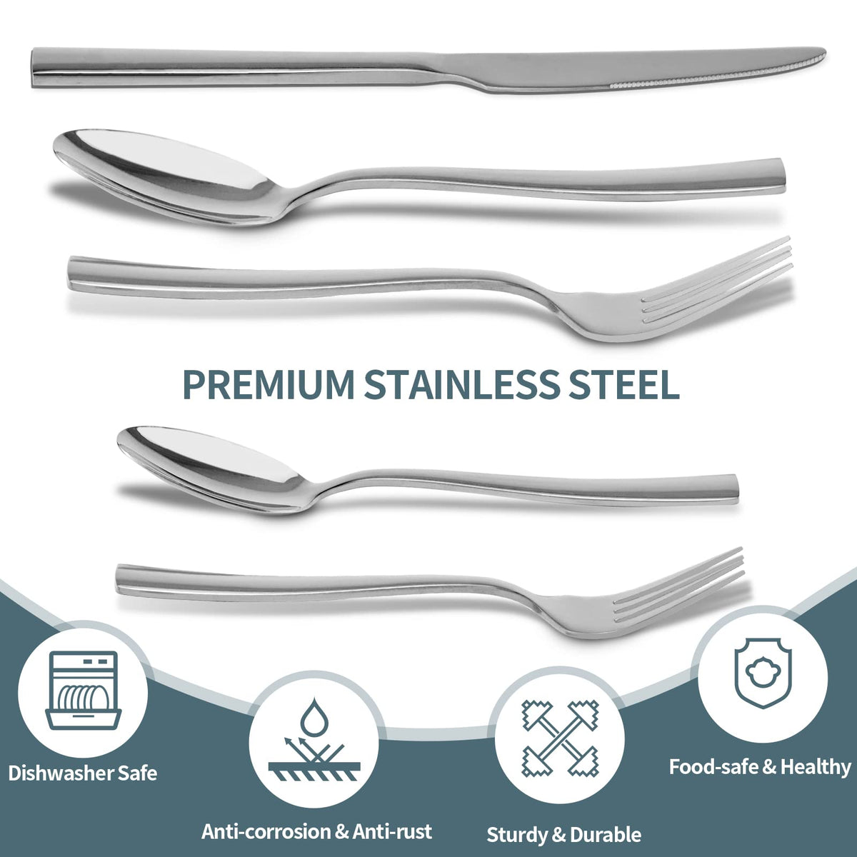 Silverware Set for 8, 40 Pieces Flatware Cutlery Set Stainless Steel