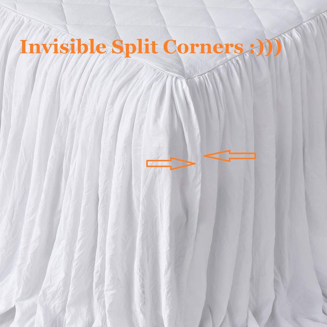 Ruffle Skirt Bedspread French Country Bedspread White 3 Piece Set