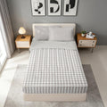 Grey Plaid Checkered Zipper Bedding Set