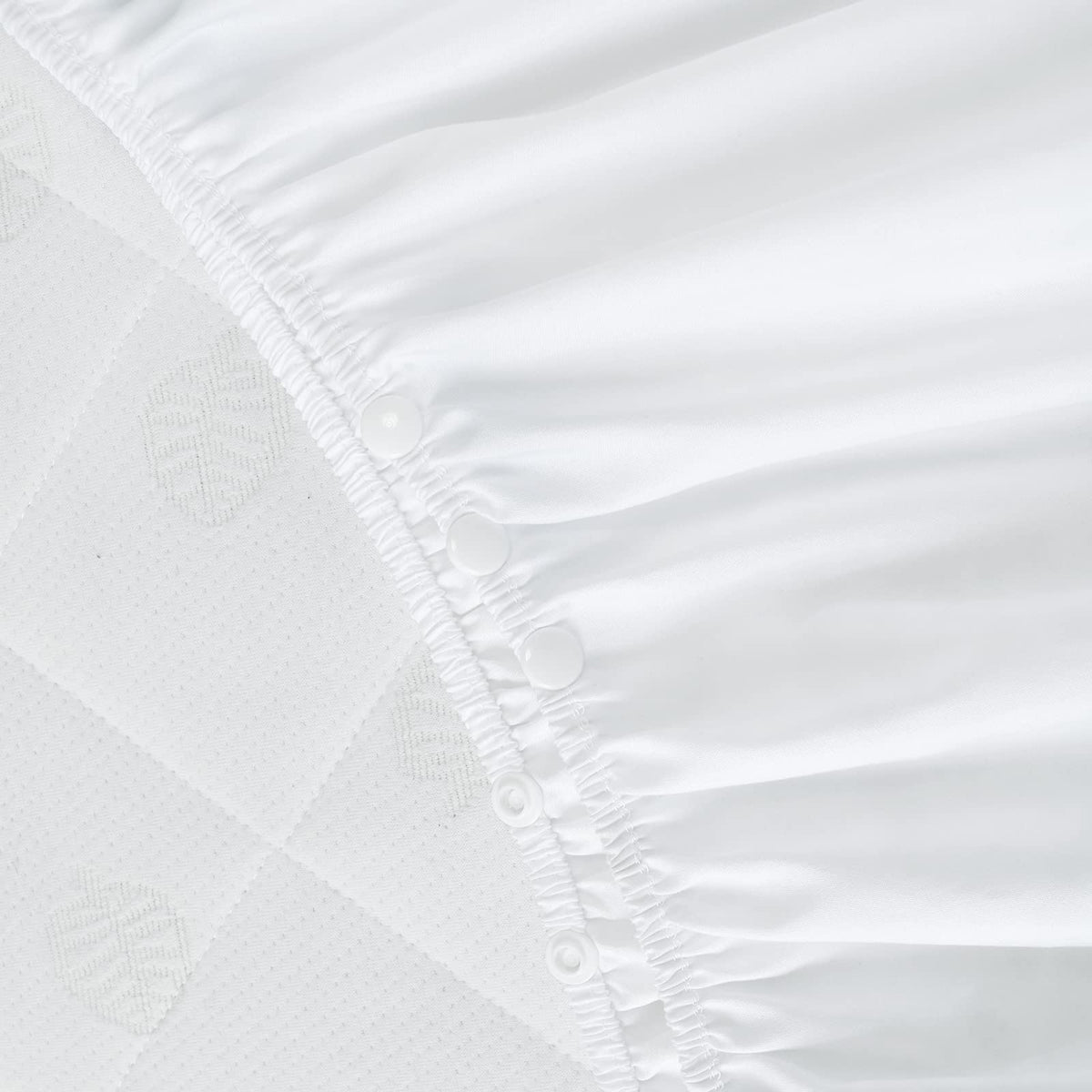Crib Bed Skirt 14" Drop, Fits 28"x52" Crib, Adjustable, White