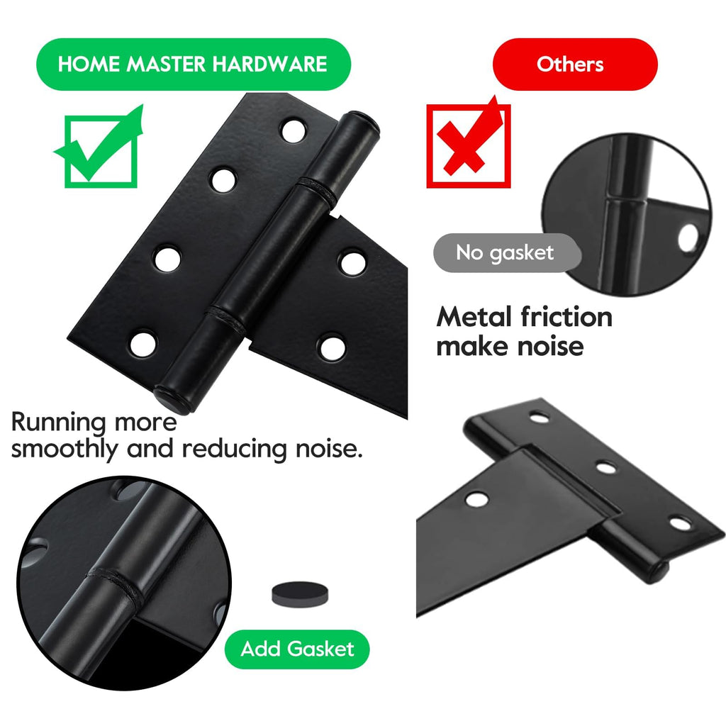 6" Heavy Duty Gate Hinges, 6 Pack T Strap Hinges