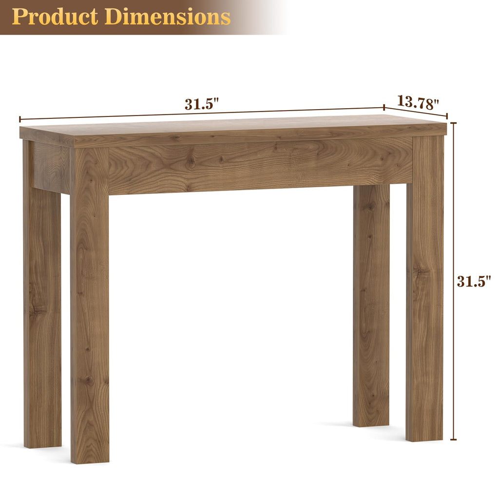 Small Console Table, 32" Farmhouse Narrow Sofa Table