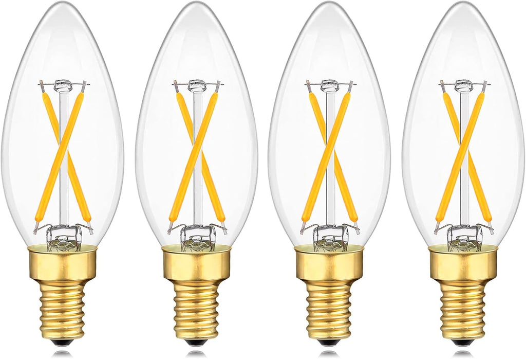 Dimmable E12 Candelabra LED Light Bulbs 25W Equivalent, 2700K Warm White, 2 Watts E12 Base LED Bulb, 200LM LED