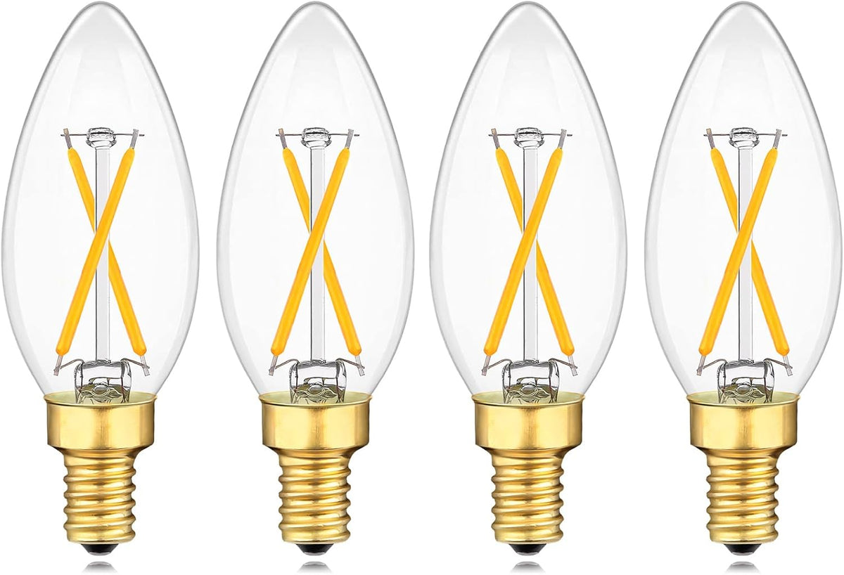 Dimmable E12 Candelabra LED Light Bulbs 25W Equivalent, 2700K Warm White, 2 Watts E12 Base LED Bulb, 200LM LED