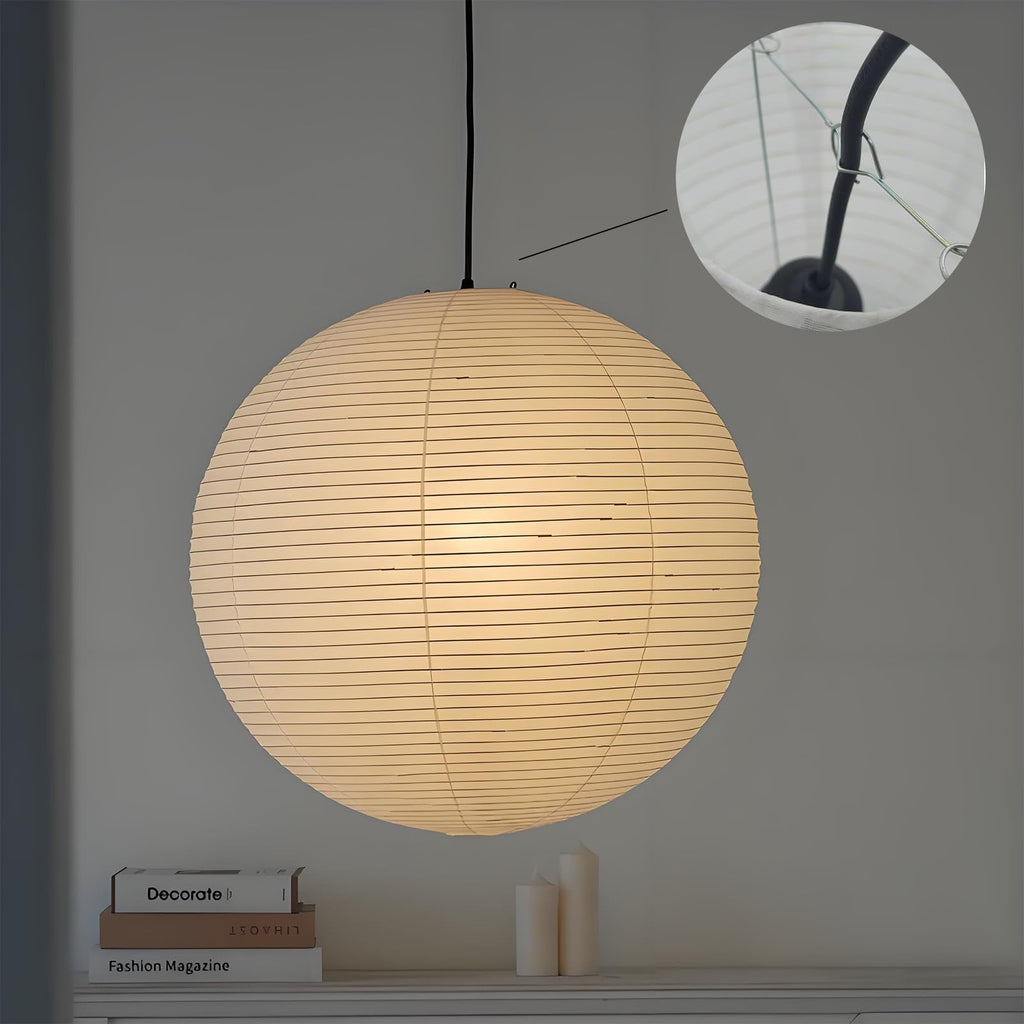 12 Inch Round Plug in Hanging Paper Lantern Lights with Cord