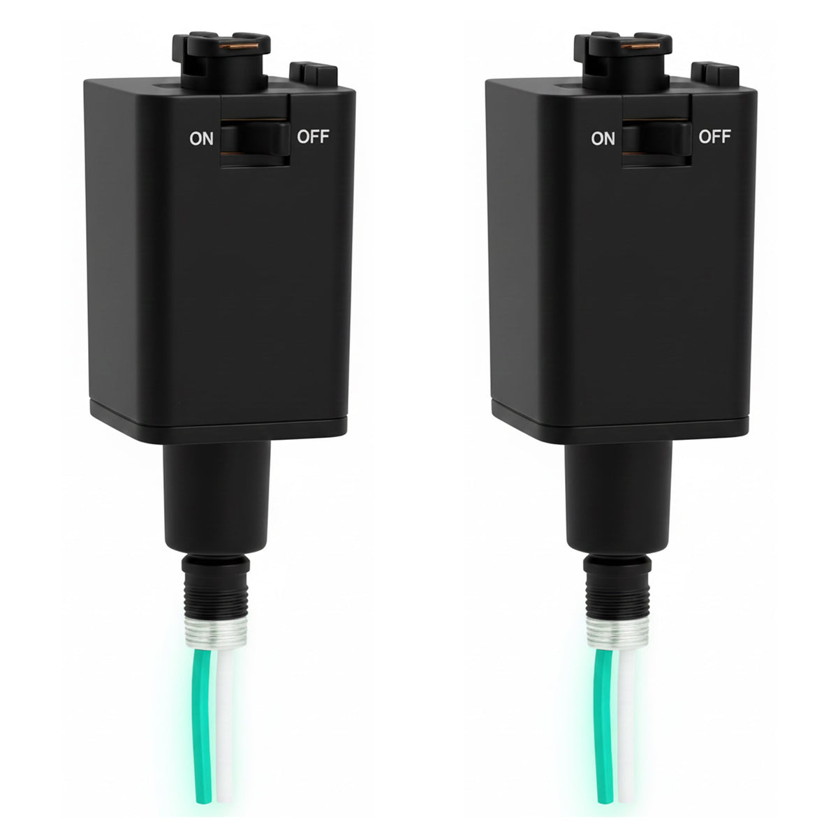 Stem Hung Pendant Track Adapter, Black (2-Pack) - for Single Circuit Track, 120V - Supports Indoor Dry Locations