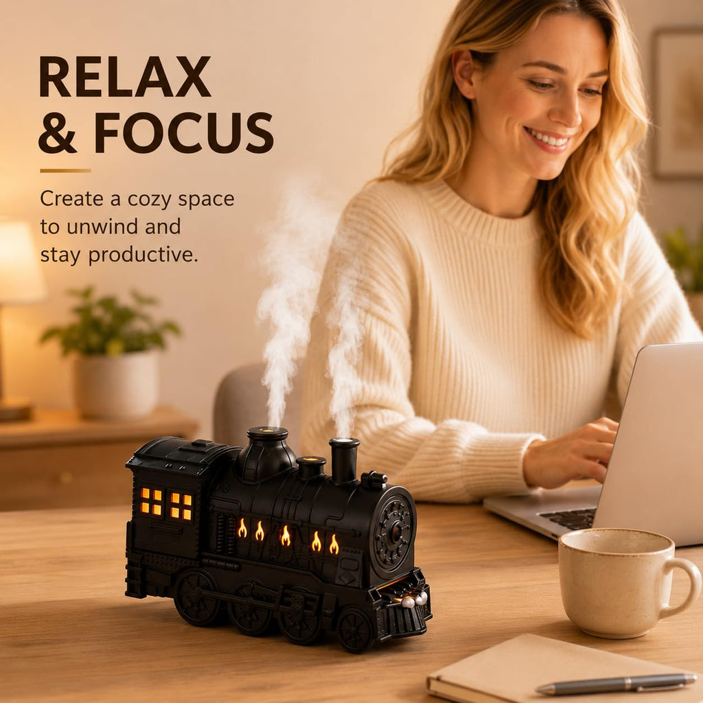 Retro Steam Train Essential Oil Diffuser Set with 2 Oils 300ml