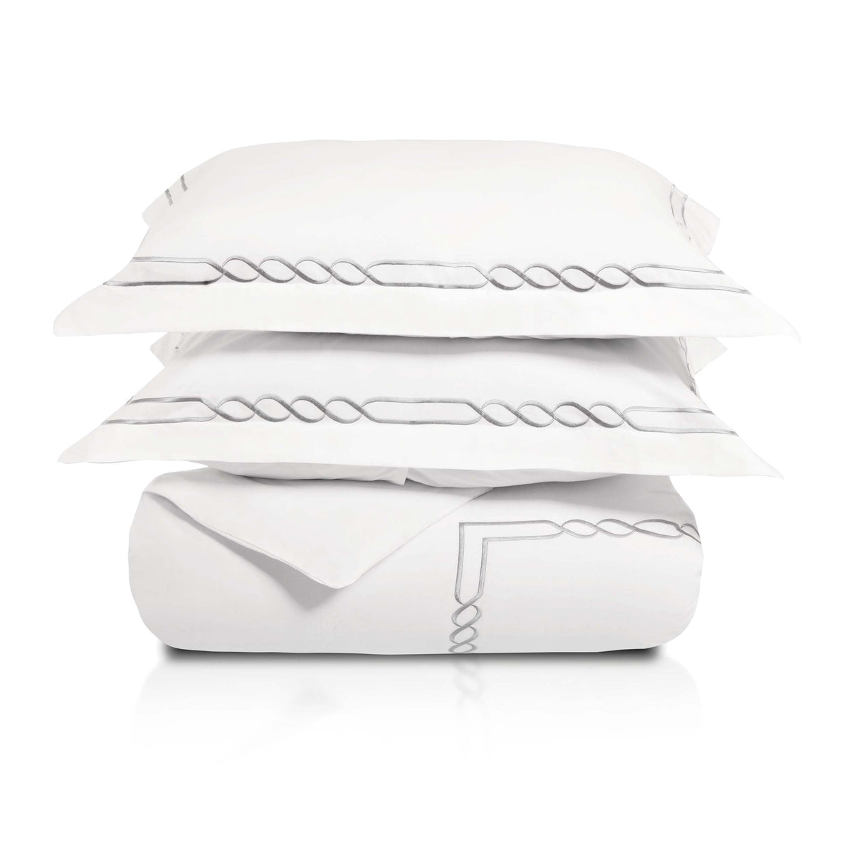 Lorenz Cotton 200 Thread Count Duvet Cover Set, Soft Comforter Covers, Bedroom Essentials, Embroidered Infinity