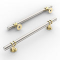 10 Pack Brushed Satin Nickel and Gold Cabinet Pulls 6.3 Inch(160MM) Hole Centers Kitchen Cabinet Handles Cabinets