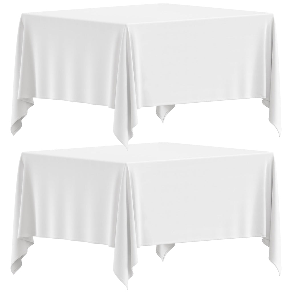 Square Tablecloth 85 x 85 Inch - Set of 2 Extra Soft Square Tablecloths - Stain and Wrinkle-Resistant
