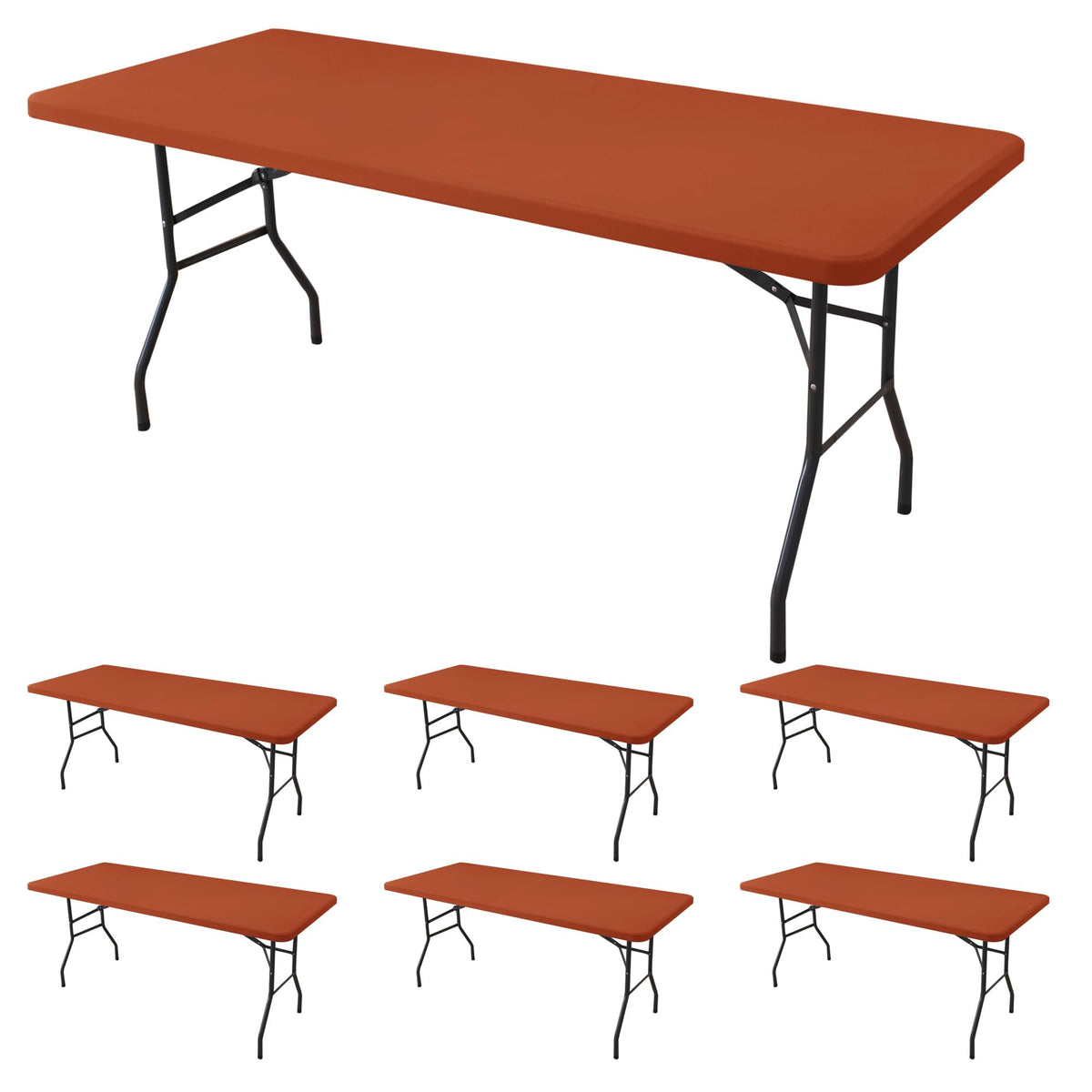 Fitted Tablecloth for 8 Foot Rectangle Tables-Fall Thanksgiving Table Cover